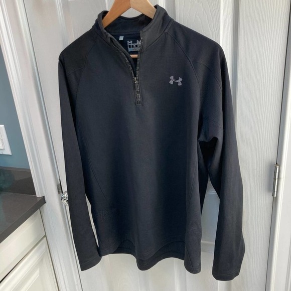 Under Armour Coldgear Loose Long Sleeve Quarter Zip Pullover Black Size Medium - Picture 3 of 8